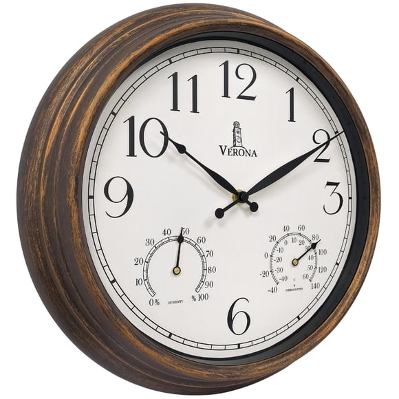 Reloj de Patio Lovely Home Essentials 36 cm Acabado Bronce Impermeable