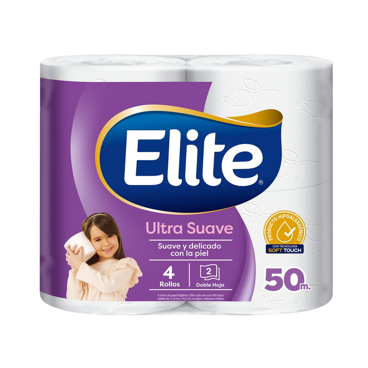 Papel Higiénico Elite Doble Hoja Ultra 4 Un 50 Mt