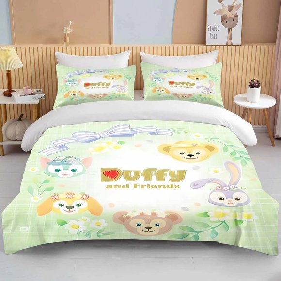 duvet pillowcase, Duffy bear shell and Shirley rose bedding set, boys and girls home bedroom duvet cover three-piece set Bed Sheets