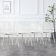 thumbnail image 2 of Modern minimalist transparent dining chair, plastic chair, armless crystal chair, Nordic creative makeup stool, negotiation chair, silver plated metal leg 6-piece set, TW-1200, 2 of 3