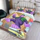 thumbnail image 3 of El Gran Show de Grape Ape Conjunto de sábanas temático, trío de piezas, cómodo y amigable con la piel, diseño único, regalo de decoración para el hogar para familiares, amigos y fans, 90 cm * 190 cm, 3 of 6