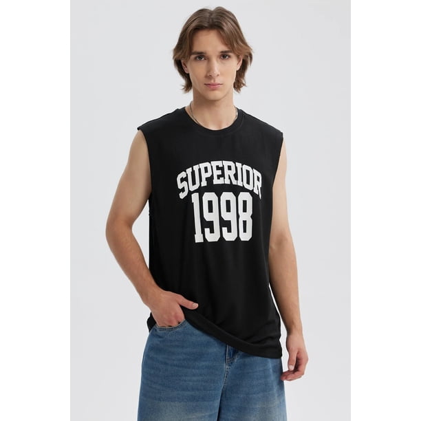 Polera Hombre Print Posicional Negro / Blanco