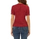 thumbnail image 3 of INSPIRE CHIC Blusa Vintage de Mujer para Regreso a Clases con Lunares, Cuello Peter Pan, Mangas Cortas Abullonadas, Camisa Roja XS, 3 of 7