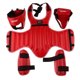 thumbnail image 4 of Sanda Protective Gear Set Espinilleras Cofre Casco Protector de la ingle Rojo, 4 of 5