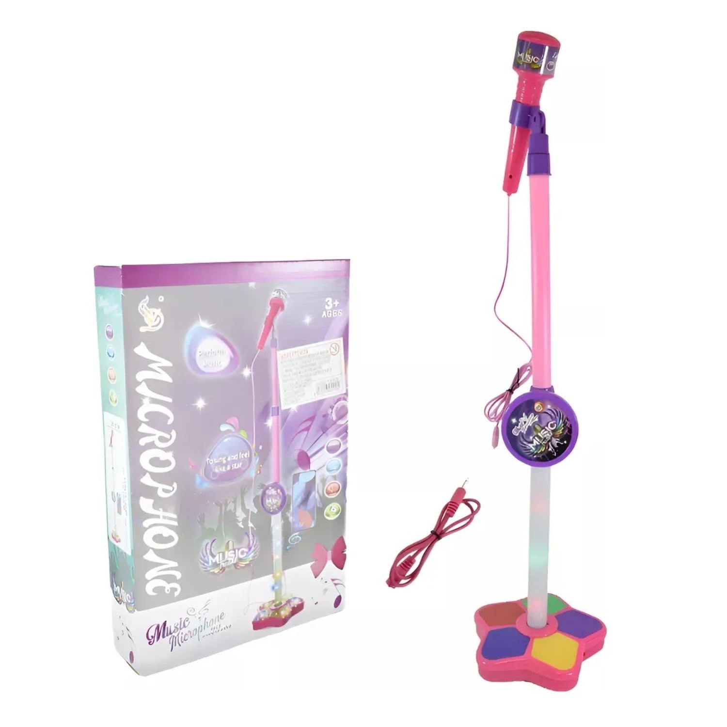 Genérico - Pack X 3 Micrófono De Karaoke Para Niños Con Soporte De Micrófono