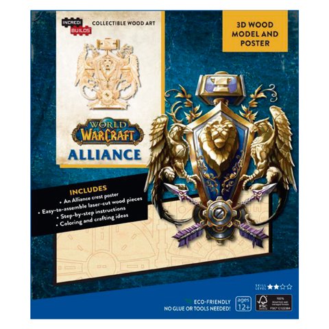 Insight - World Of Warcraft Alliance Modelo Armable En Madera