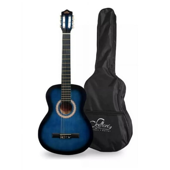 Guitarra Azul-Negro 30 Pulgadas Para Niños Con Funda