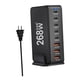 thumbnail image 3 of Cargador USB C De 268W PD100W PD30W QC18W Estación De Carga USB C Multifuncional Negro, 3 of 5