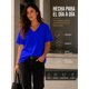 thumbnail image 2 of Polera Cuello V 100% Algodon Manga Corta Basicas Estampar Azul Rey M-l Lisa, 2 of 3