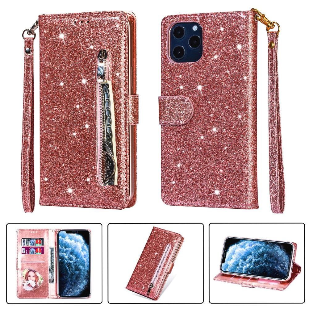 Foxdock - Funda Para Elegante Funda Iphone 12 Pro/iphone 12 Glitter Con Cremallera-ideal Para El Uso Diario