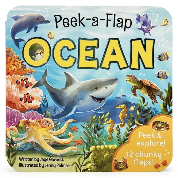 Libro de cartón Cottage Door Press Peek-a-Flap Ocean Kids de 2 a 5 años