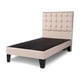 thumbnail image 2 of Cama 1.5 plazas completa Base americana + colchón de resortes + respaldo cuadros beige, 2 of 2
