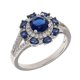 thumbnail image 1 of Anillo ELEGANT CONFETTI Paris chapado en oro blanco de 18 quilates con circonita cúbica azul, 1 of 4
