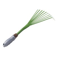 Magideal - Rastrillo De Mano Para Jardín, Mango Ergonómico Portátil, Herramienta De Mano Para Jardinería, Conveniente Para Césped, Barrido De Jardín, Mantillo De