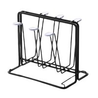 Magideal - Estante Para Secar Tazas, Soporte Y Asa, Organizador Antideslizante Para Tazas, Escurridor De Metal, Estante Para Gafas, Estante Para Taza De Café, Ta Negro