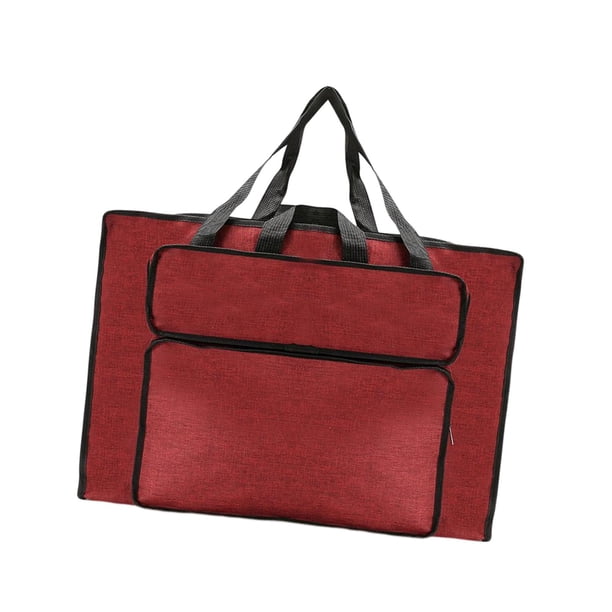 Art Portfolio Case Suministros De Arte Con Bolsillos Exteriores Y Asa Para Viajar Rojo Pequeño