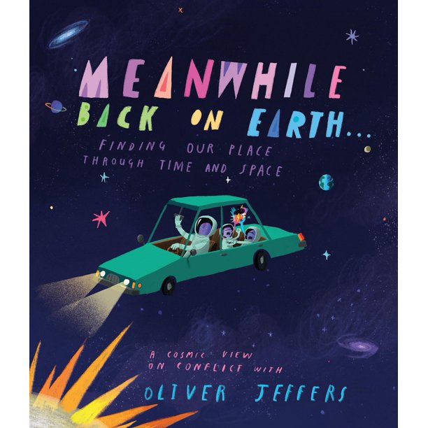 Libro Philomel Books – Mientras tanto, de vuelta a la Tierra...: Encontrando nuestro lugar a través del tiempo y el espacio