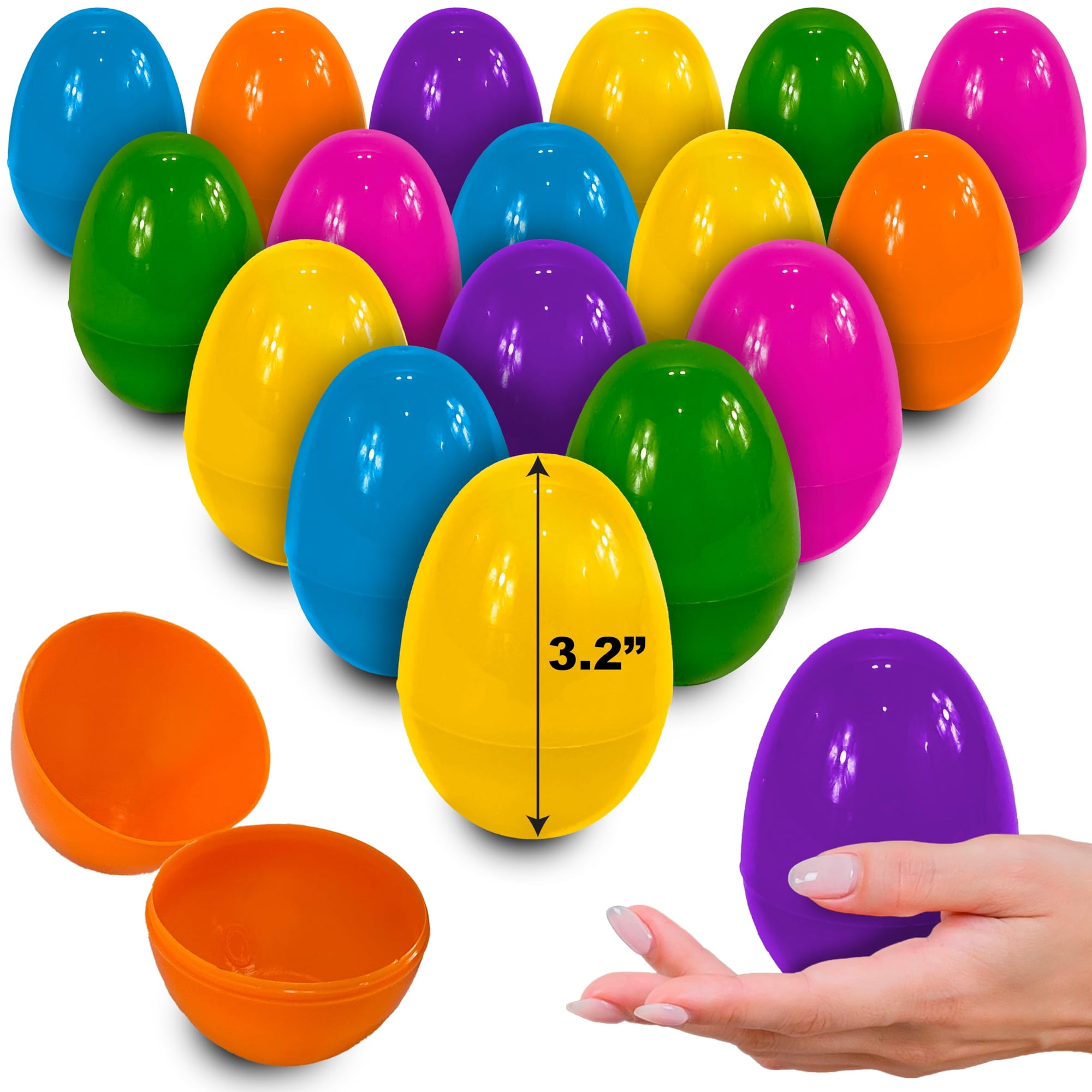 Huevos De Pascua Stargo, 50 Unidades, 8 Cm, Grandes, Rellenables De Plástico