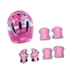 thumbnail image 3 of Kit de 7 cascos de bicicleta para niños, rodilleras, coderas y muñequeras, accesorios para sombrero, casco de patinaje para niños, monopatín para exte Rosa, 3 of 5