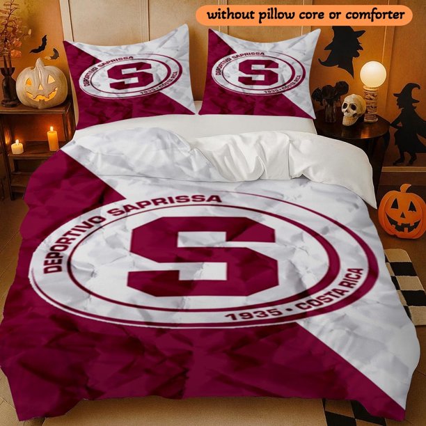 3pcs Deportivo Saprissa Printed Duvet Cover Set All-Season Use Lightweight Fluffy for Home Bedroom Decorations Halloween Spooky Atmosphere Holiday Festive Retro Style Bestseller
