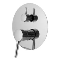 Chilat - Llave Monomando Ducha Empotrada Inox Redondo 3 Vias