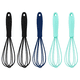 thumbnail image 1 of Paquete de 5 mini batidores de silicona de colores para cocina, para mezclar masa, leche, huevos y revolver., 1 of 5