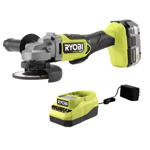 Amoladora Angular Ryobi Oneand Hp, 18 V, Sin Escobillas, 4 1/2 Pulgadas Con Batería