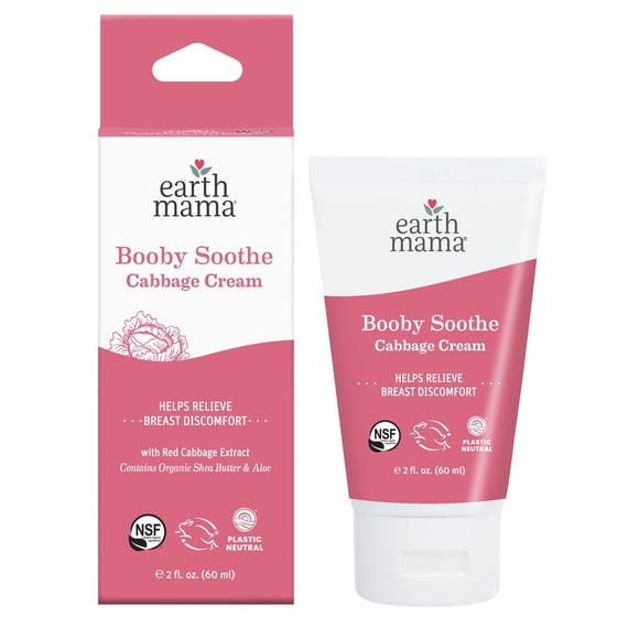 Crema de Repollo Booby Soothe de Earth Mama - 57 g - Crema para el Pecho para Molestias durante la Lactancia y el Destete