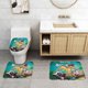 thumbnail image 2 of Bambi Juego de 3 alfombras de baño de coral fleece: tapete de baño + alfombra de inodoro en forma de U + funda de tapa de inodoro en forma de O, 2 of 6