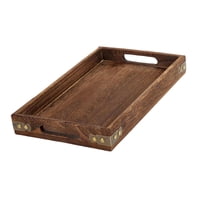 Magideal - Bandeja De Madera Para Servir Con Asa Bandejas De Comida Duraderas Elegante Para Servir Bebidas Bandeja Versátil Rectangular , 36X24X4Cm
