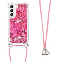 Funda Foxdock Para Samsung Galaxy S22 Con Cuerda Ajustable, Brillo Líquido, Protección Antigolpes Y Lente – Ideal Para Regalo