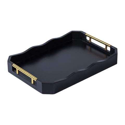Magideal - Fuente Rectangular De Bandeo De Bambú Sirviendo El Espacio Rectangular Del Espacio Portátil Que Ahorra Conveniente Para Usar Bocadillos De Té Bandeja L