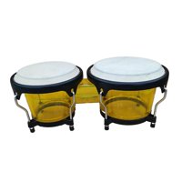 Magideal - Juego De Batería Bongos De Percusión, Tambor De Mano Africano, Educación Temprana Montessori De 6 Y 7 Pulgadas Para Regalos Navideños, Principiantes Amarillo