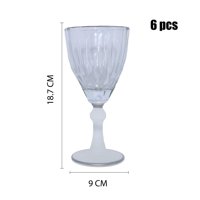 Xianzhu - Copa Tallada De Vino Con Borde Plateado 300Ml - 6 Unidades