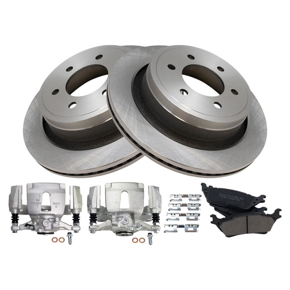Kit de frenos traseros TRQ de cerámica ventilados para Ford F-150 2015-2018