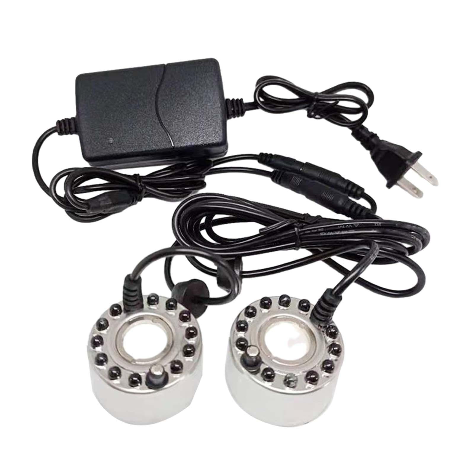 Magideal - Mini Mist Mister Dos Cabezas Luces Coloridas Adaptador De Corriente Estadounidense Accesorio Niebla Ultrasónica Para Decoración De Paisaje Interior Acero Inoxidable