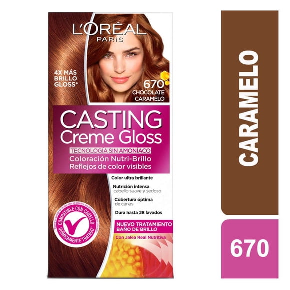 Coloración Casting Cabello Creme Gloss 670 Chocolate Caramelo, 1 Un