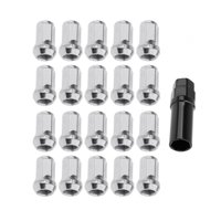 Ioensy - 20 Piezas Tuercas De Rueda M12 Con Piezas De Reparación De Zócalo Accesorio Profesional Plata M12X1.5