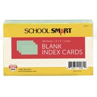 Index Card School Smart Blank, Liso, 3 X 5 Pulgadas, Verde (Paquete De 100)