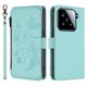 thumbnail image 2 of Funda Cartera Mariposa para [Xiaomi 15] con Soporte y Cremallera Verde menta, 2 of 6