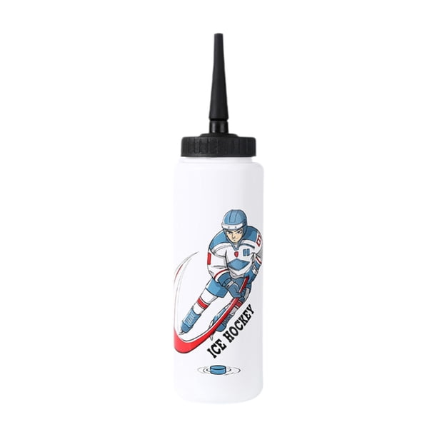 Botella de agua de Hockey sobre hielo, botella de agua deportiva, jarra de agua de gran capacidad de 1L, taza para beber con pajita para ejercicio de Paja recta