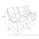 thumbnail image 4 of Sofá ODH Eléctico Reclinable 2 Cuerpos New Venecia Consola Posa vaso, 4 of 5