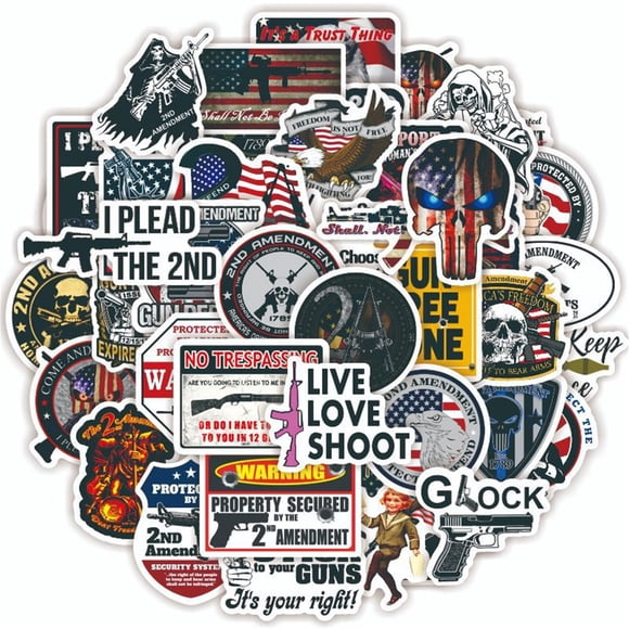 Set de stickers MFUXU de 50 piezas, 2.ª Enmienda, vinilo impermeable