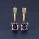 thumbnail image 1 of Square Cut Black Stone Emerald Earrings 18K Gold Plated Ornament For Women Daily Decor Jewelry, 1 of 3