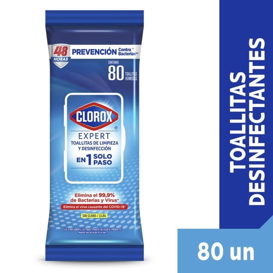 Toallitas Desinfectantes Expert Bolsa Resellable 80 Un Clorox