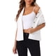 thumbnail image 1 of INSPIRE CHIC Chaqueta de Mezclilla de Regreso a Clases para Mujer Camisa de Jean con Botones y Cuello de Manga Corta Blanca M, 1 of 6