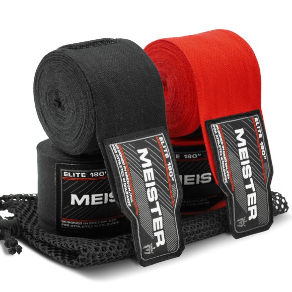 Hand Wraps Meister Elite 180 Premium para adultos para artes marciales mixtas y boxeo