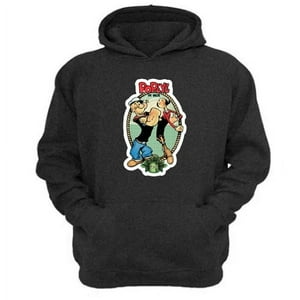 Genérico - Polerón Canguro Popeye Gris Oscuro Talla S Unisex