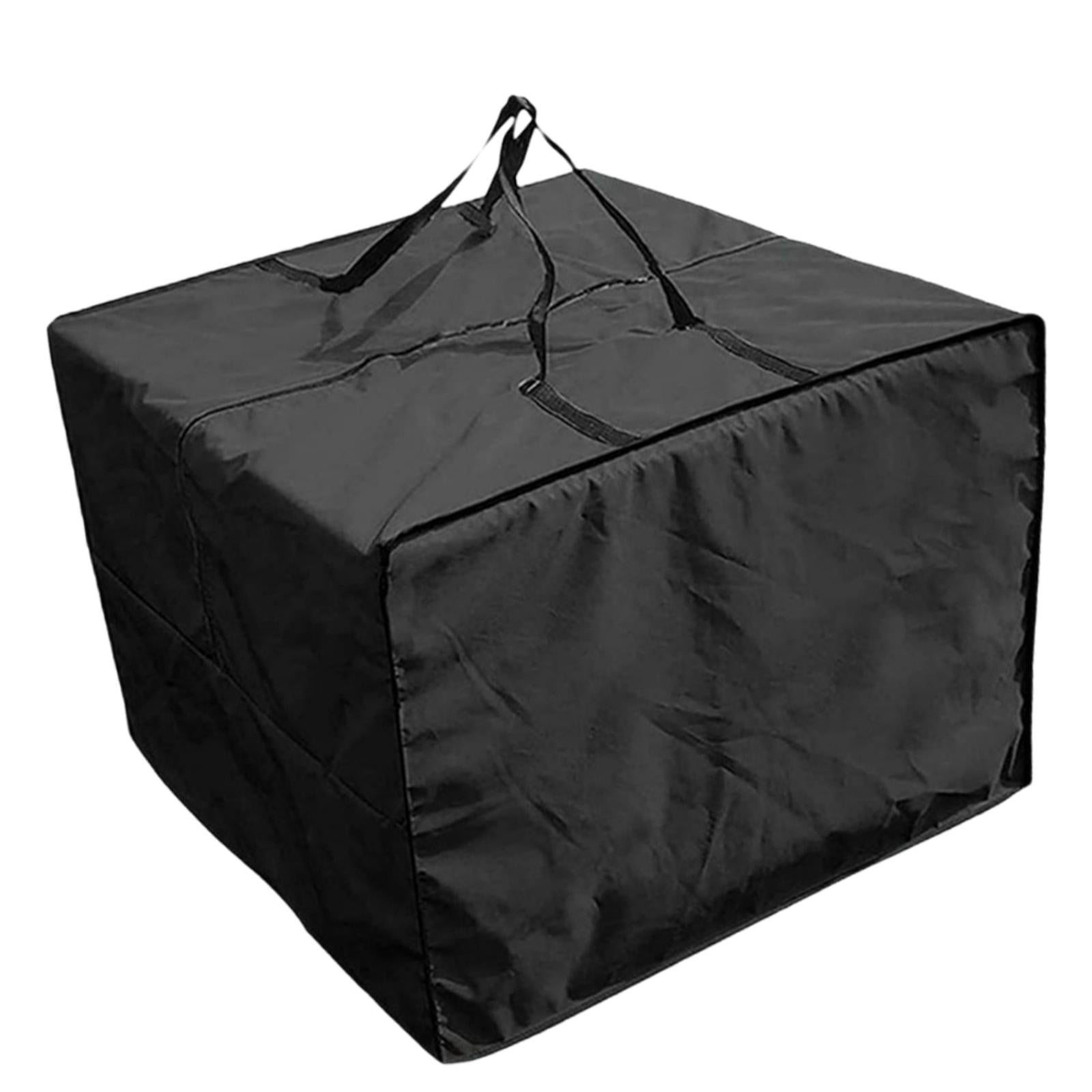 Magideal - Cojín Bolsa De Almacenamiento Bolsa De Protección Cuadrada Con Cremallera Plegable Bolsa De Almacenamiento Grande Para Decoraciones Navideñas Patio Mu Negro