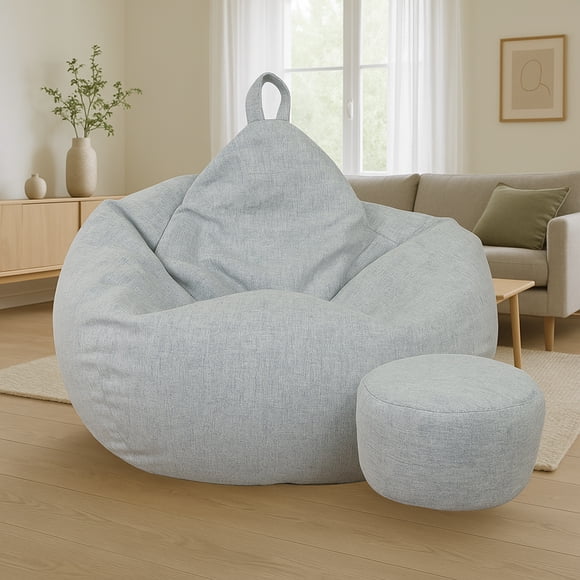 Puff Pera de Lino talla XL 120x80 GRIS CLARO